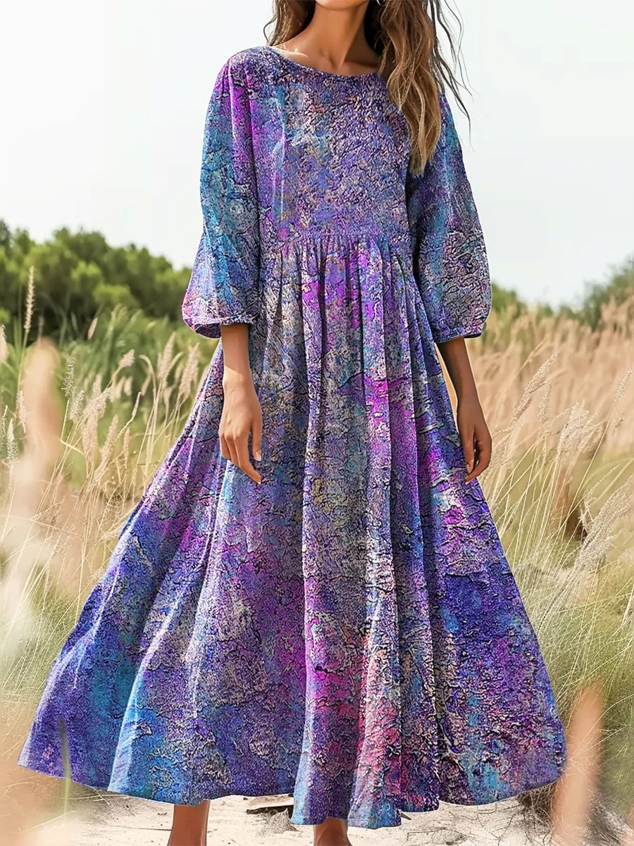 Women's Retro Elegant Slim-fit Floral Dress